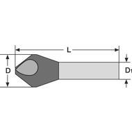 Deburring countersink HSS-E WN 90° 5-10mm with cross-hole, L=56mm TiN